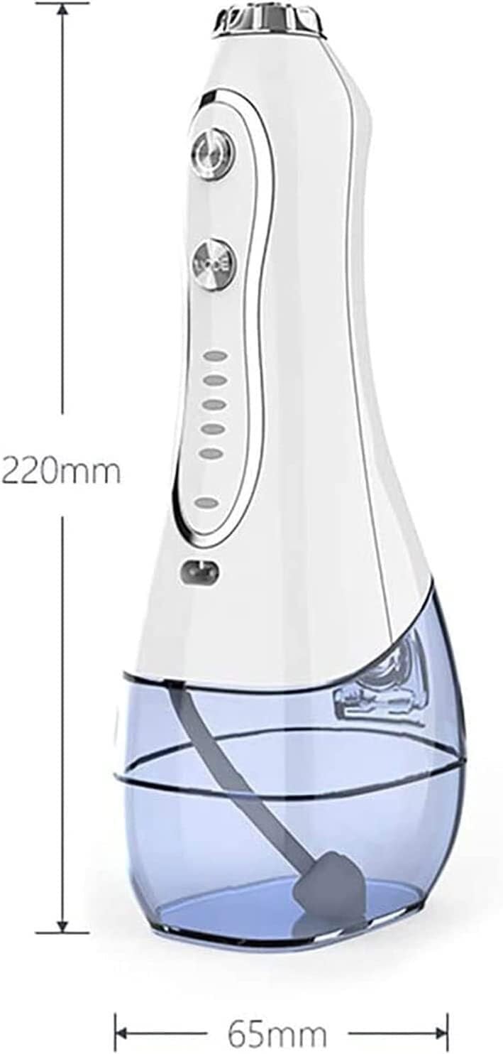 GeRRiT Idropulsore dentale senza fili Irrigatore orale - 300ML Portatile e ricaricabile IPX7 Impermeabile 5 modalità Idropulsore con serbatoio dell'acqua lavabile for casa e viaggio, Cura di apparecch