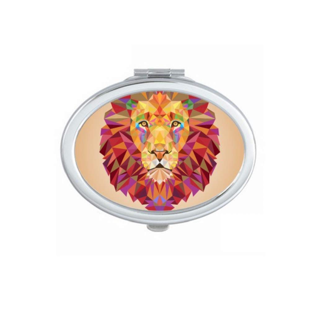 Colourful Lion Animal Box Stitching Mirror Portable Fold Hand Makeup Double Side Glasses