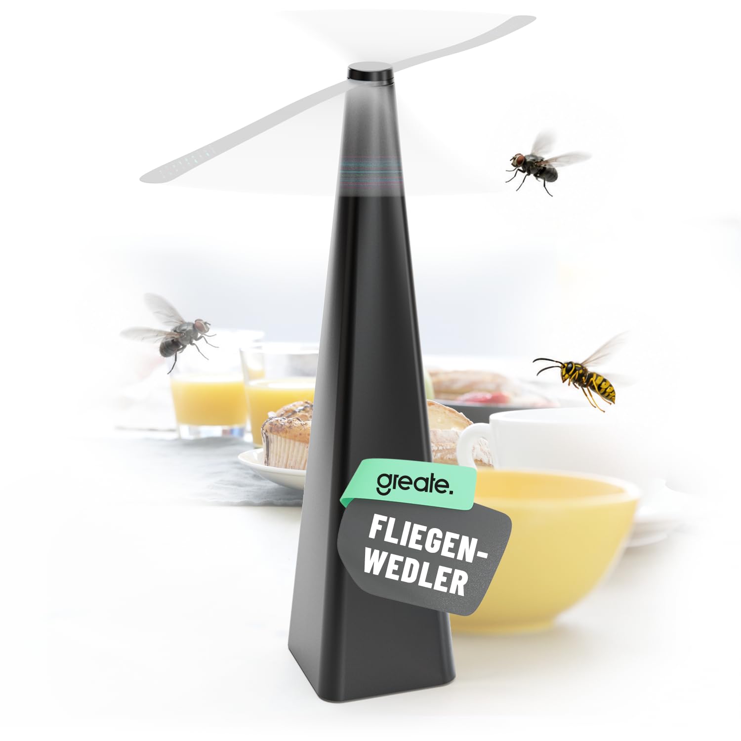 Fly repellent fan para mesas de jardín y barbacoas en exteriores