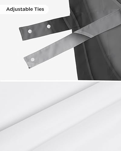 Miniatura 7 de Cenefa de amarre para ventanas, cenefa geométrica moderna gris con bolsillo para barra, tratamiento de ventana, cortinas cortas abstractas grises