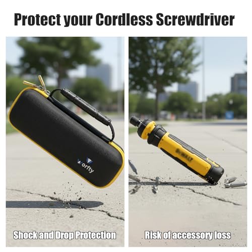 Image of Case for DEWALT Cordless Screwdriver with FLEXDRIVE Control and Screwdriving Bits DWHT66719 - Travel Protective Carrying Storage Bag (Black)
