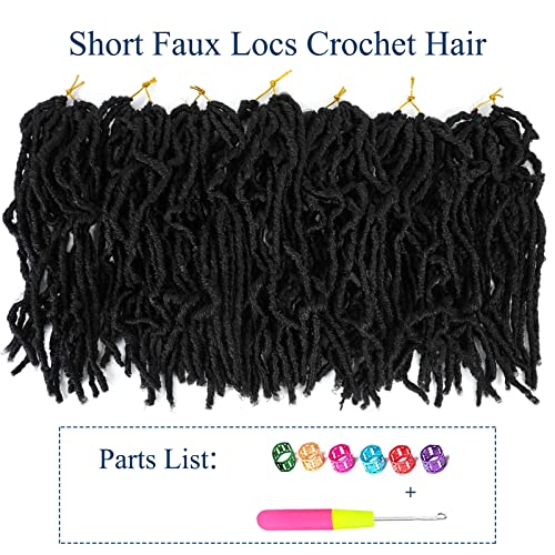 7 Packs Short Faux Locs Crochet Hair 10 Inch Soft Locs Natural Black Butterfly Locs Dreads Locks Synthetic Crochet Hair For Black Women (10 Inch, 1B) #TOP4
