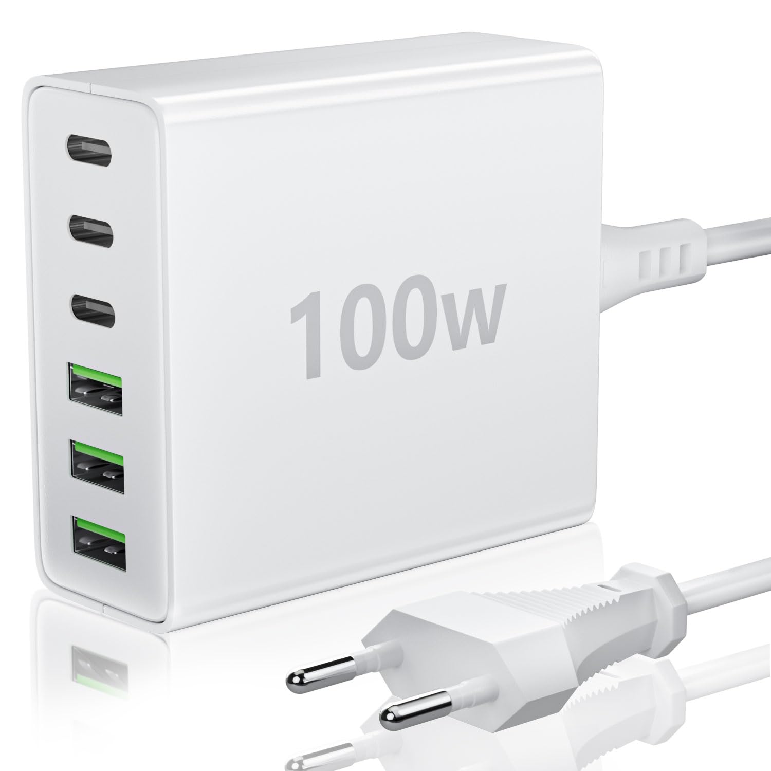 INIU 65W USB C Ladegerät, 2-Port USB C-USB C Netzteil Steack Adapter
