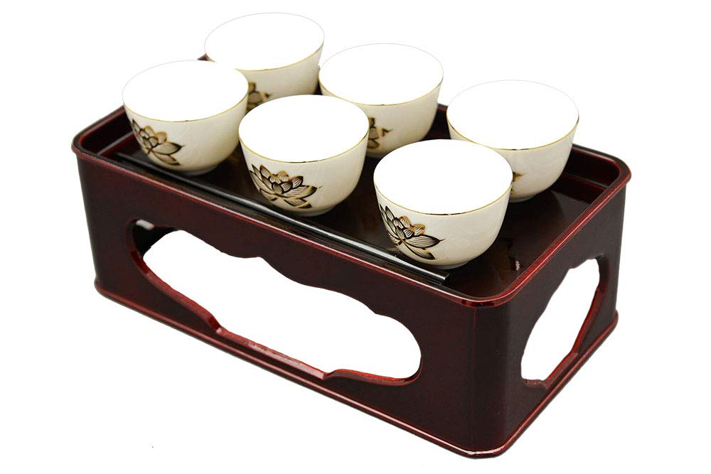 Amazon｜【ひるた仏具店】仏器セット 長手膳 タメ 黒内朱 7.0寸 幅20.8 