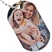 Ocadeau Collier Plaque personnalisé Photo Recto et Verso – Impression sur ce Collier de Type Dog tag avec Chaine Boule Longue – Dog Tag 2 Faces Personnalisable Photo