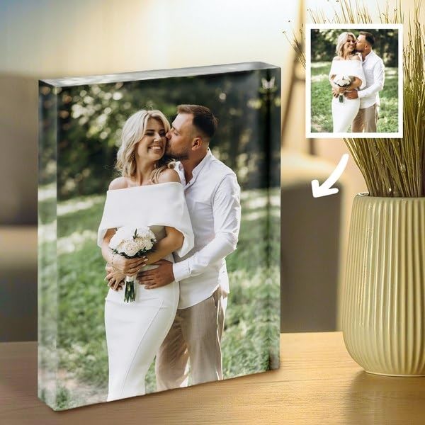 Transparent Gift Placa Bloque Portafoto Personalizada con foto. Decoración del hogar. Cuadro foto. Placas Bloques Portafotos. Regalos Personalizados Familia, Amigos, Pareja. Cumpleaños, Aniversarios