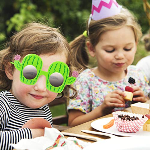 Amosfun 2 PeÃ§as de Ã“culos de Festa de AniversÃ¡rio Cabine de Fotos Cacto Ã“culos Em Forma de Folha