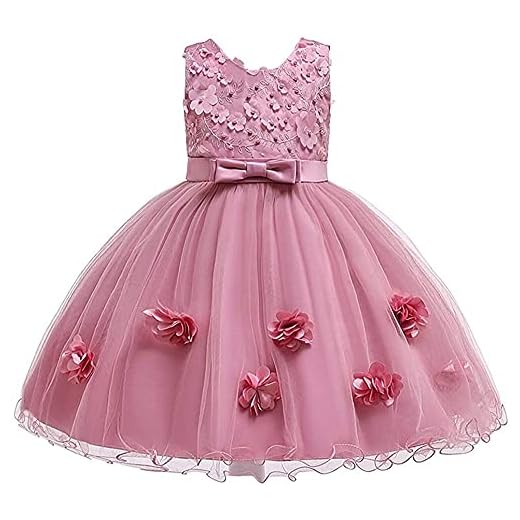 Tjejer klänning tjejer semester fest klänning bröllop födelsedag brudtärna barnens prom klänning formell klänning ålder 2-10 år gammal (Color : B, Size : 4-5 Years)