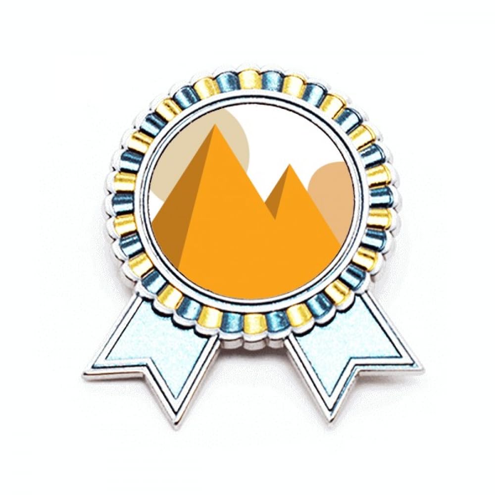 Broche soleil Sphinx jaune en métal taille M pour veste