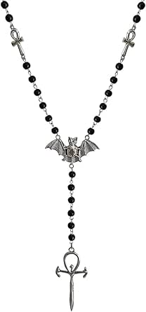 Juego De Collares Gótico Estilo Oscuro Con Diseño De Esqueleto Murciélago Corazón Mariposa Y Cruz En Aleación De Zinc Accesorios De Joyería Tema Oscuro