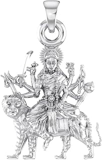 Akshat Sapphire Sterling Silver (92.5% purity) Goddess Durga Maa Pendant for Men & Women 925 Pure Silver Durga Maa Locket... Price In India