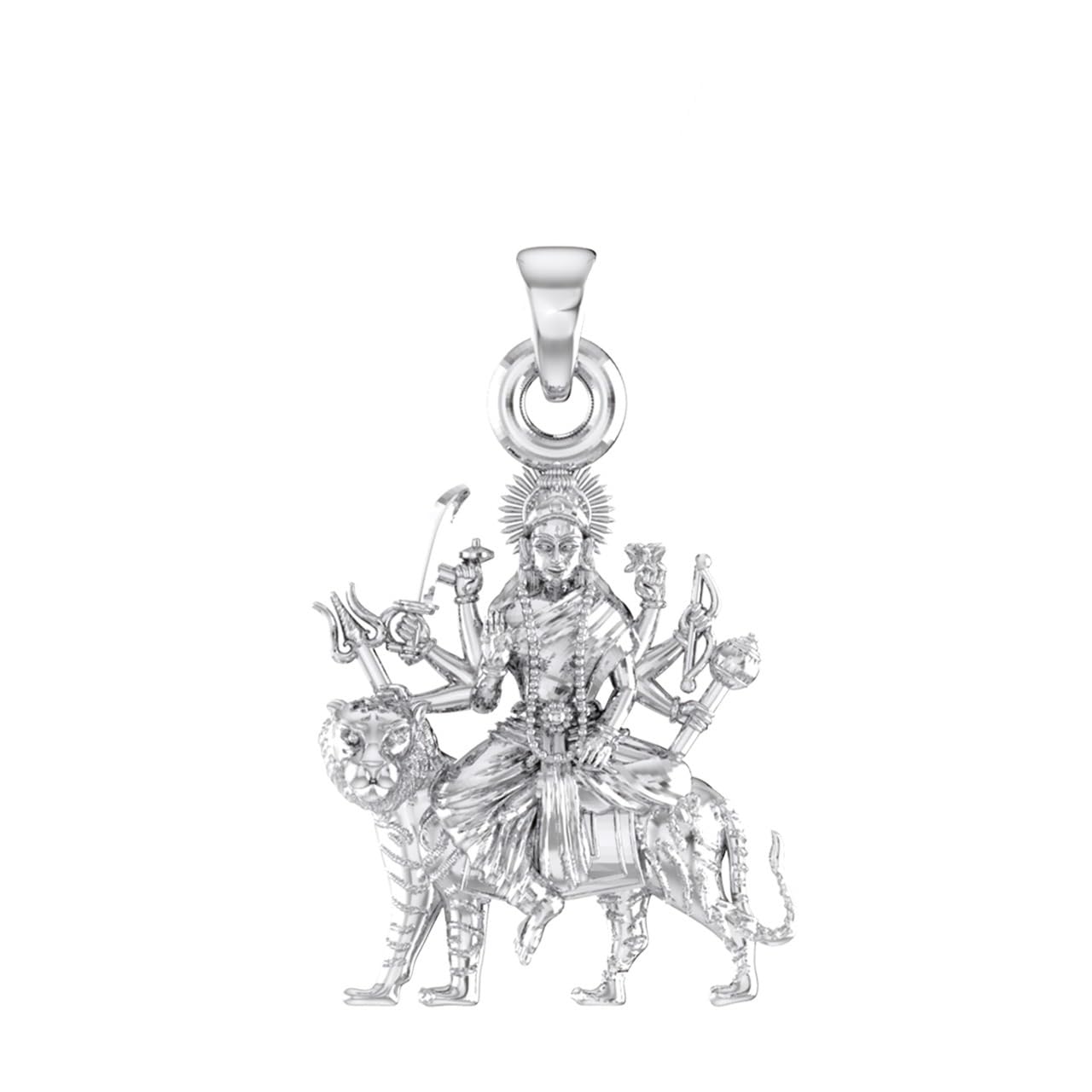 Akshat Sapphire Sterling Silver (92.5% purity) Goddess Durga Maa Pendant for Men & Women 925 Pure Silver Durga Maa Locket... - Review, Price and Buying Guide