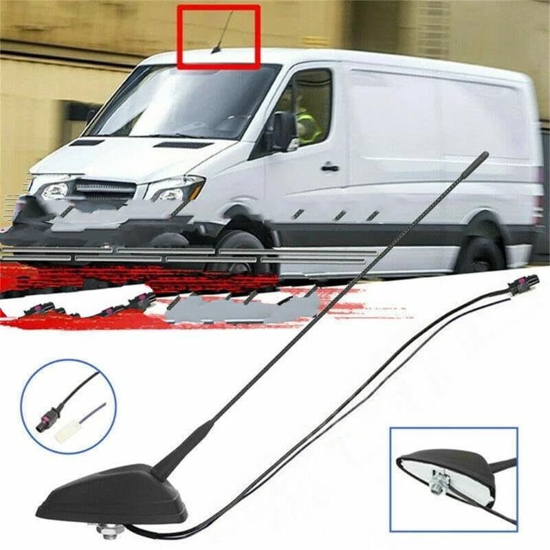Antenne Voiture Antenne Montage sur Toit Voiture Câble Aérien, Amplificateur FM AM Signal pour Sprinter W906 pour 06-2017 A9068200475 2E0035507 Antenne Voiture Puissante