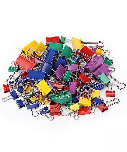 Mr. Pen- Binder Clips, 100 Pcs, Assorted Size And Color, Paper Clips, Binder Clips Assorted, Paper Binder Clips, Colored Binder Clips, Clips For Paper, Paper Clamps, Metal Binder Clips, Clips #TOP29