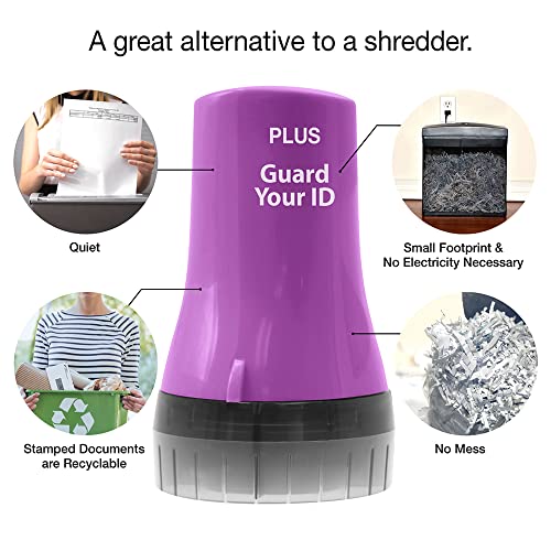 Image of Guard Your ID Wide Advanced Roller 2.0 Identity Theft Prevention Security Stamp Purple