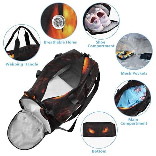 YETTASBIN Sport Travel Duffel Bag for Girls Boys, Evil Eye Large Waterproof Weekender Overnight Bag, Detachable Shoulder Strap Gym Bag with Shoe Compartment & Wet Pocket4