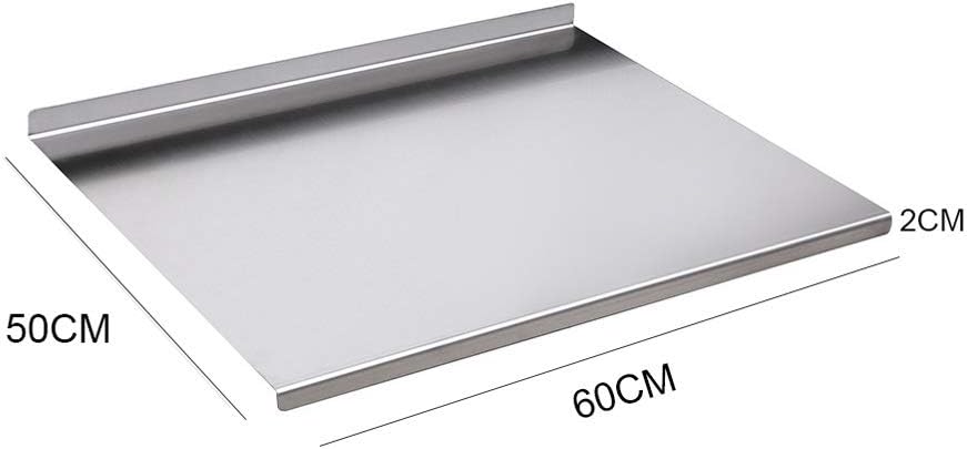 Stainless Steel Cutting Board Household Knife Board Kitchen 304 Food Grade Heavy Duty Cutting Board Pastry Making Baking Tray (Size : 50x50x2cm) (OneColor 50x60x2cm)