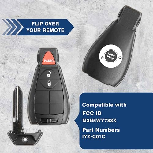 Télécommande clé voiture Dodge Chrysler Jeep | Lot de 2 boîtiers d'origine KeylessOption - 5