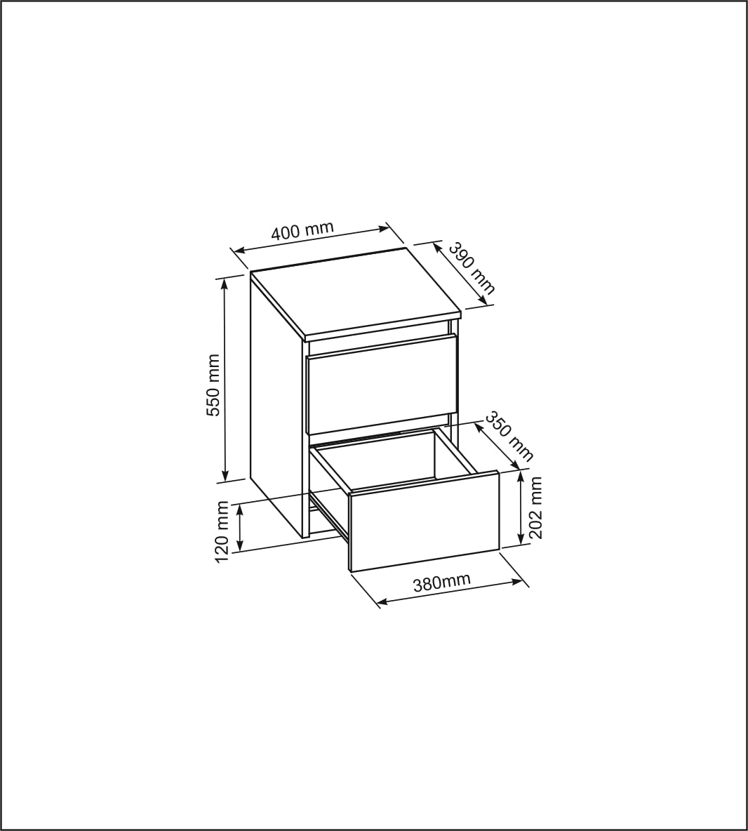meble masztalerz Table de Chevet Blanc Façades Brillantes 40x55x39 cm