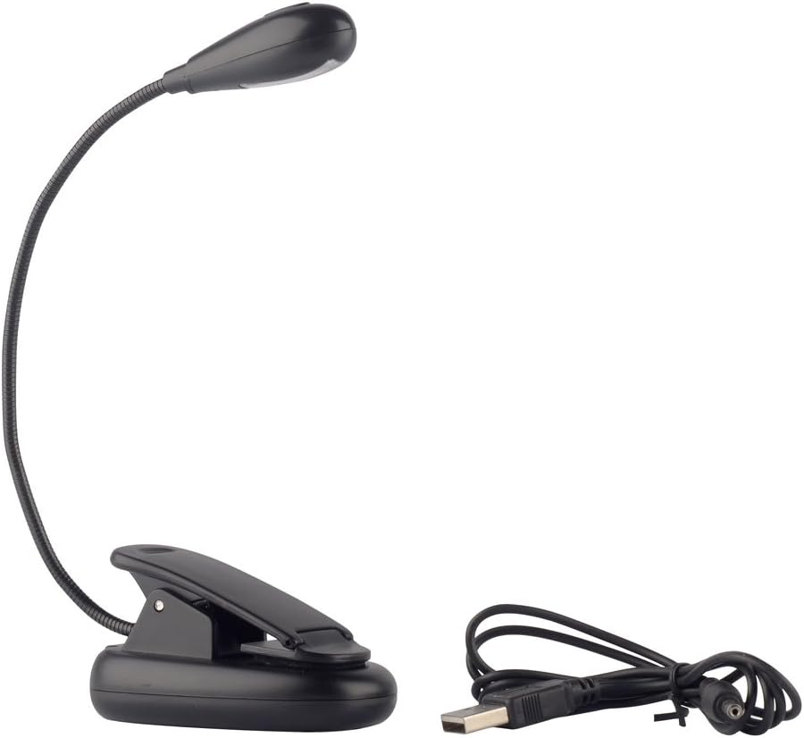 Hanerdun® 2 Bright LED Clip On Reading Light Lamp 800mAh Rechargeable Lithium Battery Black Price/Piece