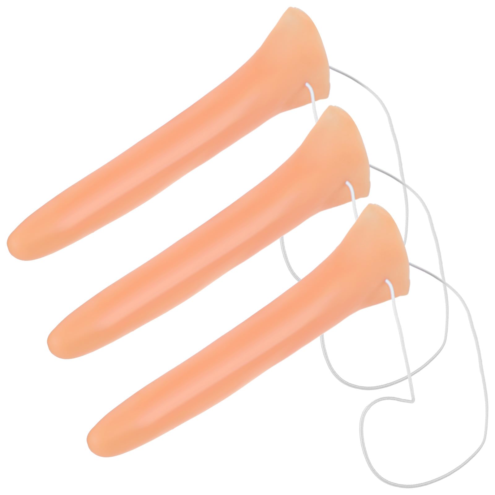 Grevosea 3 Pcs Fake Long Nose, Witch Nose Halloween Costume Accessories Fake Long Latex Pinocchio Noses for Halloween Cosplay Party