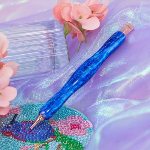 Image of Praise V Do Diamond Painting Art Drill Pen Kit with Screw Stainless Steel Rose Metal Tip Nibs Placers Roller Tool Accessories, Ergonomic Diamond Art Pen for 5D Diamond Paint Bead Dot Blue