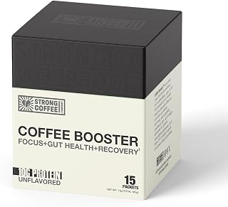 Coffee Booster – Collagen Coffee Protein Powder with NeuroFactor®, L-Theanine & Gut Health – 10g Protein, Electrolytes – Focus & Energy – 15 Packets