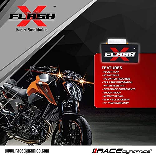 Image of Meenu Arts Plug & Play X-Flasher Indicator Flasher (60 Patterns) for KTM RC 200 Bikes Indicator Blinker Hazard Flasher Module