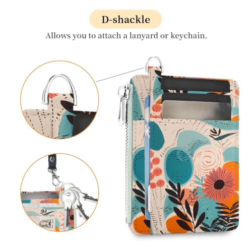 Image of Hancynir Boho Floral Small Wallet Women Credit Card Holder, Slim RFID
