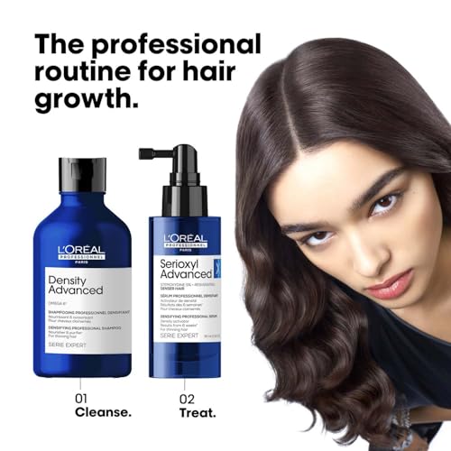Image of L'Oreal Professionnel Serioxyl Advanced Hair Growth Serum for scalp | Powered by Stemoxydine 5% + Resveratrol | Stimulates dormant hair roots and thickens hair fibre | Hairgrowth serum for men and women