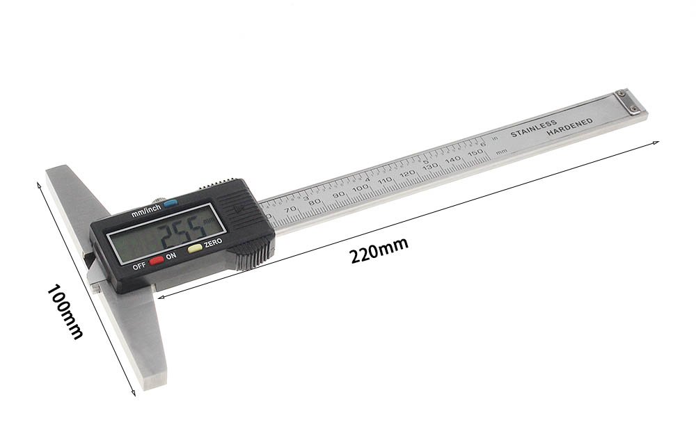 0-150mm 6 "Metrico Imperiale Digitale profondità Calibro A Nonio Micrometro Elettrico in Acciaio Inox Calibro di profondità Digitale