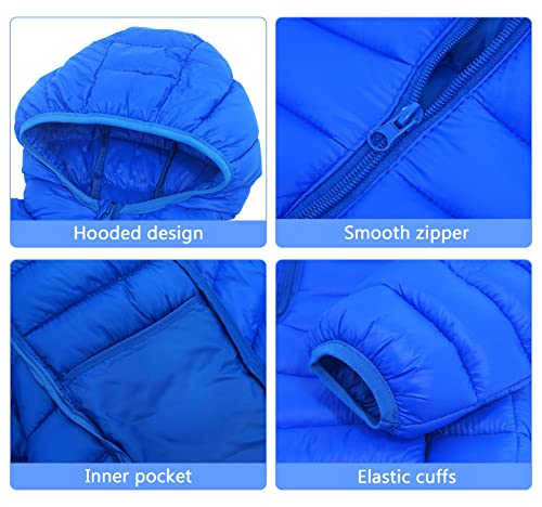 Image of Happy Cherry Kids Lightweight Puffer Jacket Packable Bubble Coat Down Cotton Coats Zip Up Hooded Outwear