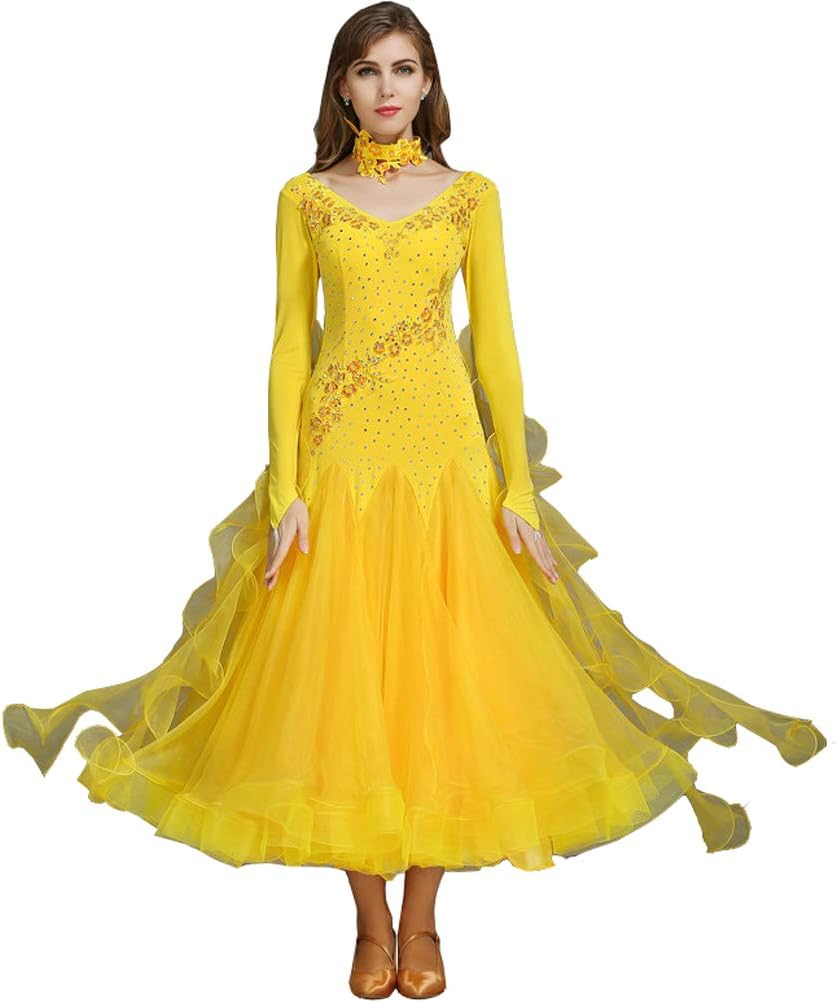 送料無料』山吹色×パープル ドレス 大きく広がる裾 ストレッチ有