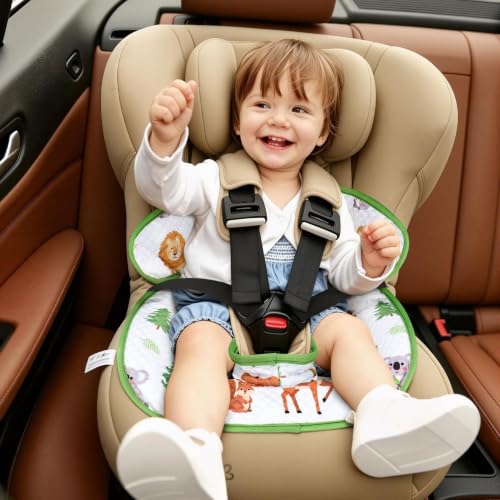 Image of COOLBEBE Car Seat Protector for Potty Training, Dry Waterproof Car Seat Liner Toilet Training for Baby Toddler Kid, Piddle Pads Cover Pad for Strollers & Carseat, White Zoo