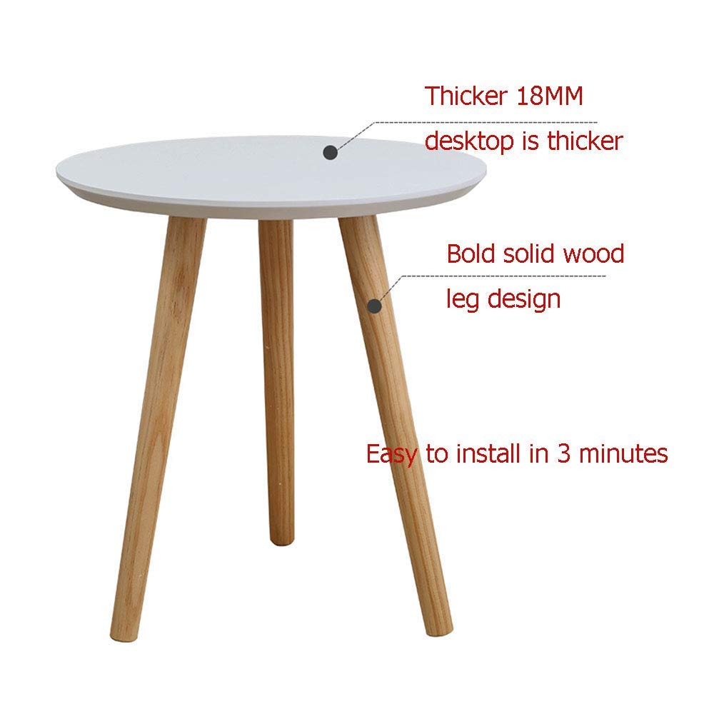 FAXIOAWA Tavolino Tavolini Bianchi Tavolini Rotondi Tavolini Moderni Tavolini da tè Occasionali per Balcone e Soggiorno - D40/50/60CM, D40xH42cm Tavolino per Decorazioni per la casa