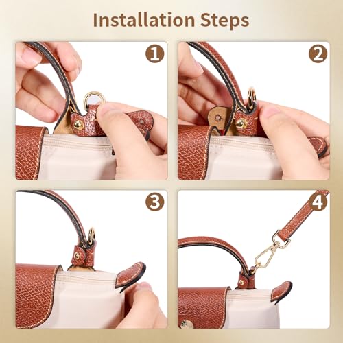 SENTEN Strap Replacement for Lonchamp Mini Bag Strap Kit, Leather Purse Shoulder Crossbody Adjustable Replacement for Women4