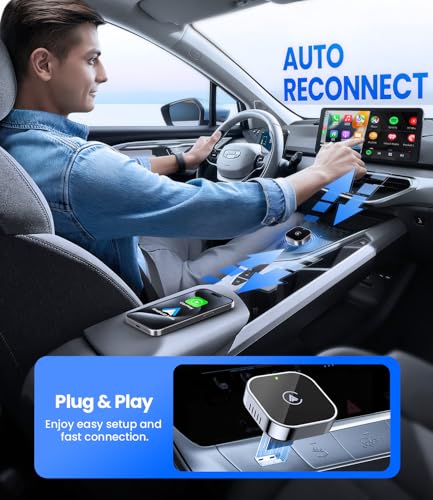 Image of Teeran 2 in 1 Wireless CarPlay and Android Auto Adapter, Easy Setup Plug and Play, Fast Seamless Use Supports 1000+ Cars with Built-in Wired Car Play /Android Auto Compact Sleek Design Car Adapter