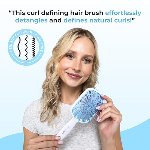 Image of FHI Heat UNbrush Plus - Curly Hair Brush for Gentle & Effective Detangling on Wet or Dry Fragile Hair Types - Detangler Brush w / 84 UltraFlex Bristles, Ultra-light, Vented, Anti Static Hairbrush
