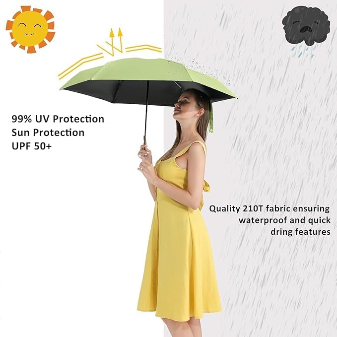 Image of TEKCOOL Umbrella, UV Big Size Umbrella for Sun Protection Rain Windproof Strong Large 3 Fold For Men Women Kids Boys Girls Perfect & Stylish Windproof & Compact''
