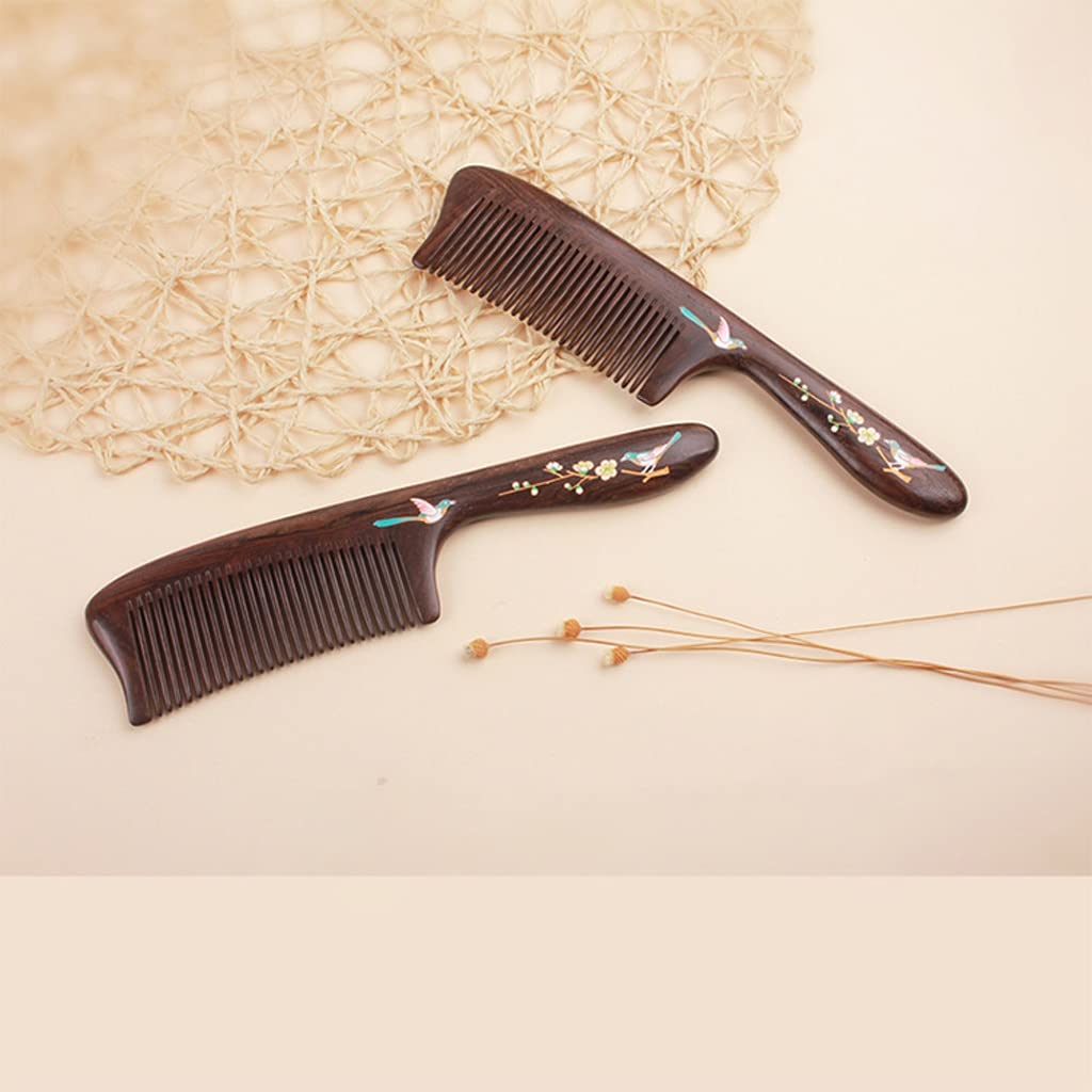 Haarkämme, handgefertigt, bemalter Haarkamm aus Ebenholz, Kamm für Männer und Frauen, geeignet für zu Hause, tragbar, tragbarer Kamm für Haarstyling, Haarbürste