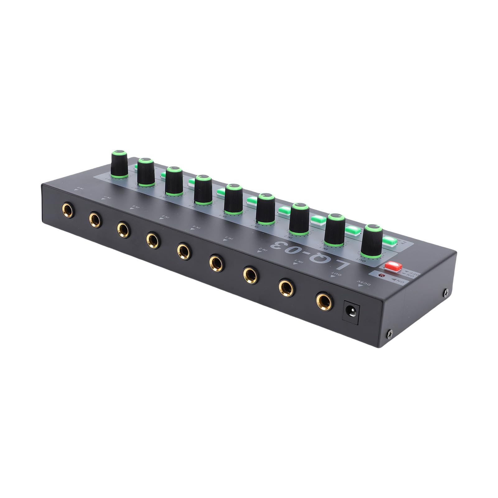Luocute Mezclador de 8 Canales, Mezclador de Sonido con Entrada de 8 Canales, Mono Estéreo Conmutable para Grabación en Vivo, Interfaz de Sonido de Consola de Mezcla de Estudio con (2#)