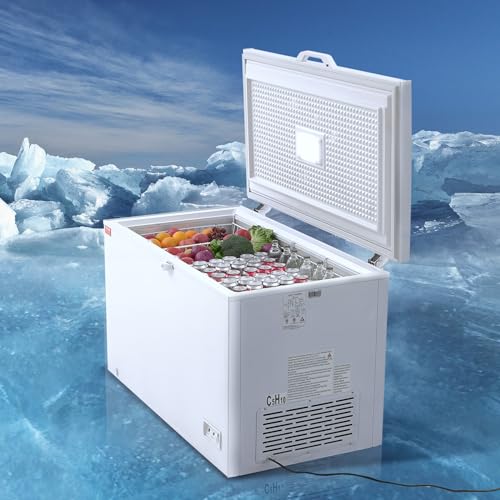 VEVOR Chest Freezer, 12.8 Cu.ft / 345 L Large Deep Freezer & 4 Removable Baskets, Freestanding Top Open Door Commercial Chest Freezers with Locking Lid, 7-Level Adjustable Temp, LED Lighting, 6 Wheels on Fridge.com