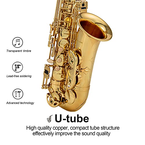 gold e flat alto saxophone brass engraved eb e-flat natural white shell button wind instrument with case belt brush