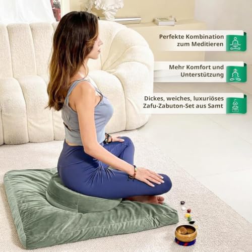 Hihealer Großes Meditationskissen und Zabuton-Matte Set – Meditationskissen und Zafu-Matte Männer Frauen – Ansicht 3