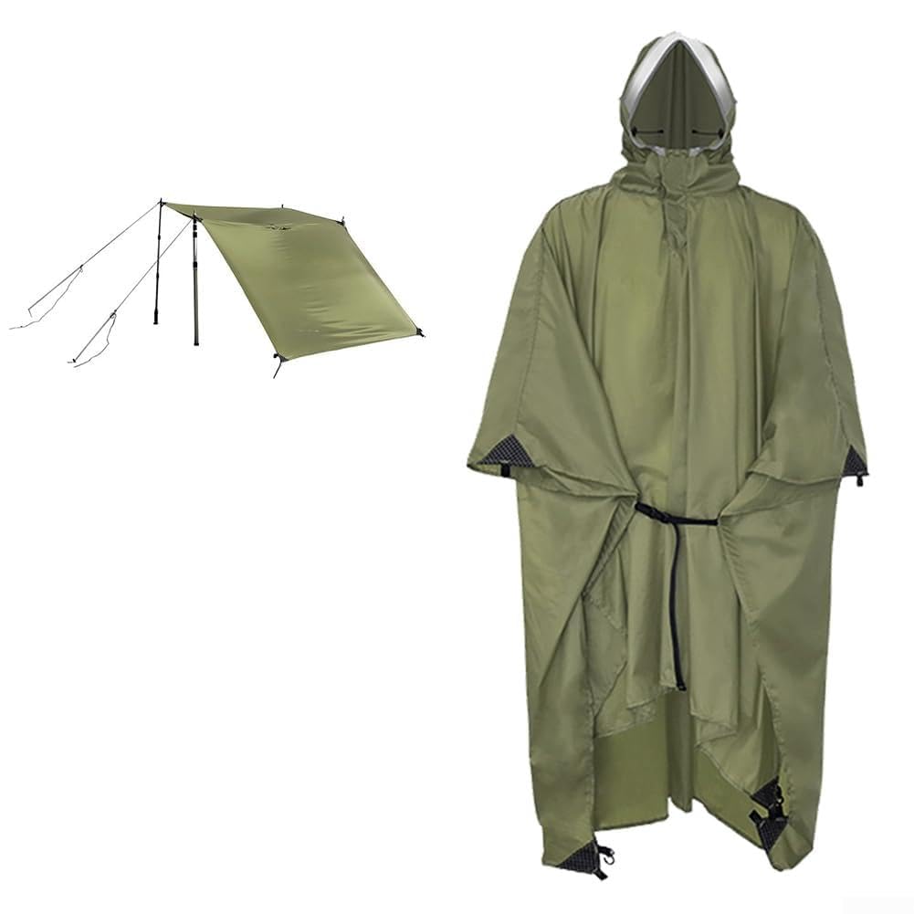 Protector Lluvia Senderismo Ajustable Cintura(A-Green)