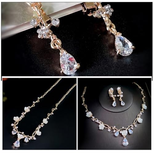 Accesorios infantiles que no aprietan: conjunto de diadema, collar y pendientes con pedrería 3