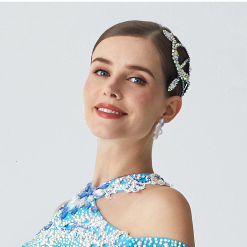 Accessori per La Danza delle Donne Copricapi alla Moda per La Danza Latina Pezzo di Capelli con Strass per Balli da Sala Decorazione per Capelli di Danza del Ventre