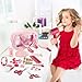 GAGAKU Kids Pretend Play Hair Salon Set, Pink, 36 Piece Beauty Styling Accessories Kit with Toy Dryer, Scissors, Combs for Girls
