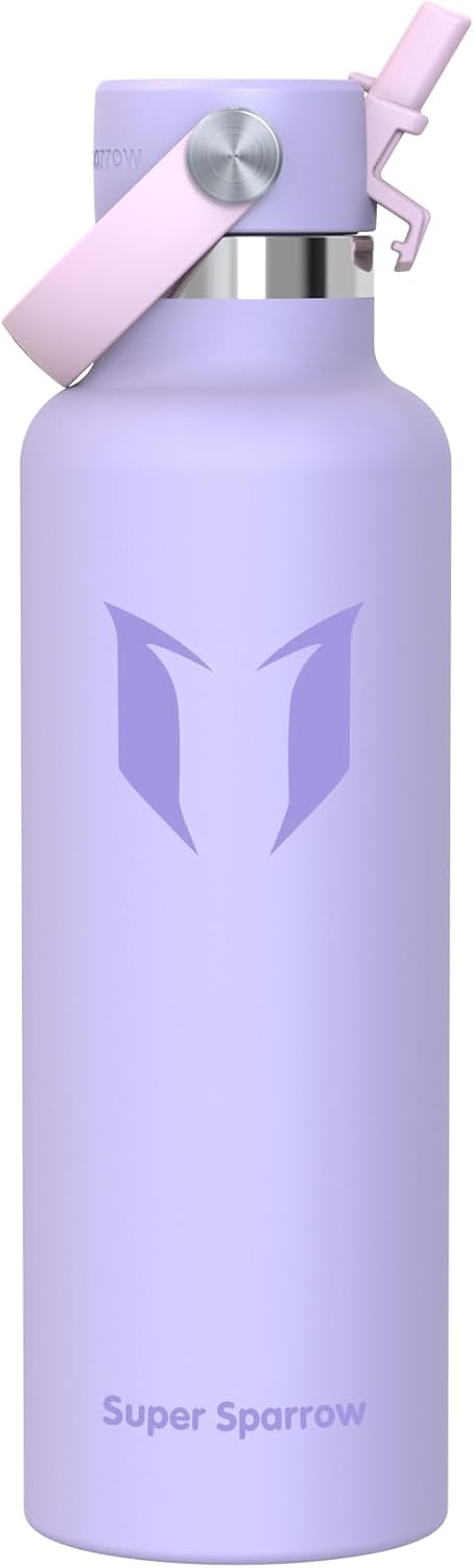 Sparrow Insulated Water Bottle - 350ml/500ml/750ml/1L/1.2L - FlipFlow Metal Water Bottles with Straw Lid - BPA Free - Leakproof Stainless Steel Flask for Sport, Gym, School, Outdoor, Travel — image 79