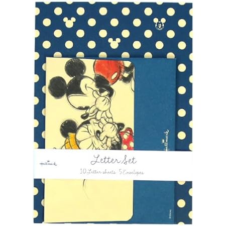 Amazon ディズニーレターセット Dnミッキードット青 10 Ees 650 315 便箋10枚と封筒5枚のセット ホールマーク Hallmark レターセット 文房具 オフィス用品